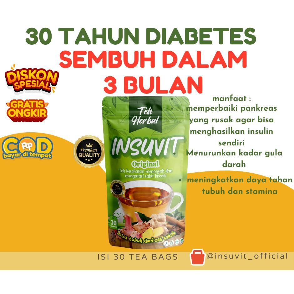 

STID Teh insuvit | herbal diabetes original | isi 30 teh ( promo diskon) kencing manis, obat herbal
