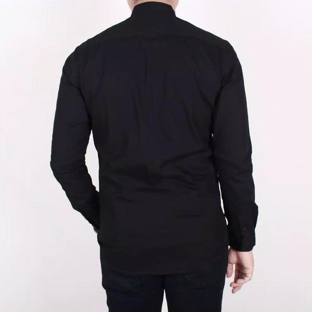 Cod Terwuwu Kemeja Panjang Pria Cowok Gatlemen Cowok Biru Navy Dongker Polos Formal Kantor Hem Baju 