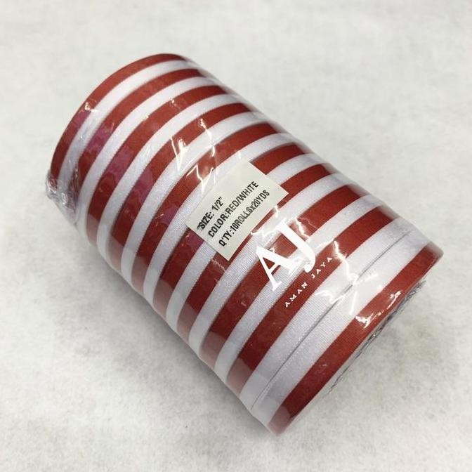 

Pita Bendera Merah Putih 1/2 Inch / 1,25 cm / Pita Tali Medali 17 Agustus