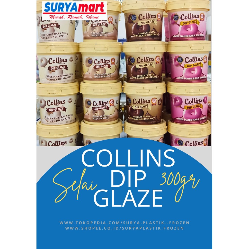 

COLLINS DIP GLAZE 300GR VARIAN RASA SELAI PREMIUM