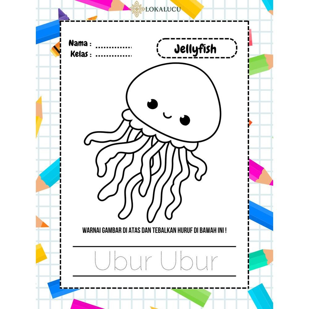 

50 Lembar Mewarnai Edukasi Anak TK dan Paud Ukuran A5Tebal, Tema Hewan, Buah, Sayur, Bunga, Profesi Ready stock