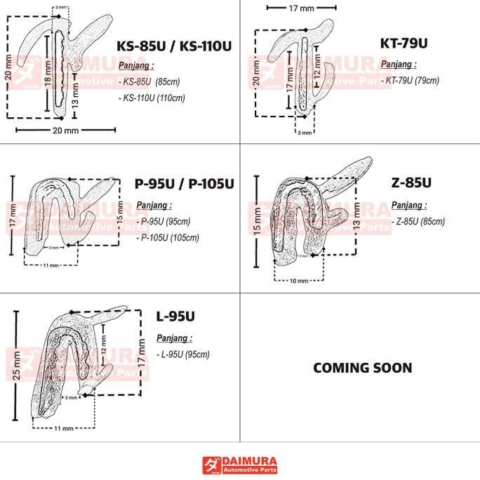 Karet List Lis Pelipit Kaca Pintu Samping Mobil Pickup Box Truck Karet Weather Strip Pelipit Kaca Pi