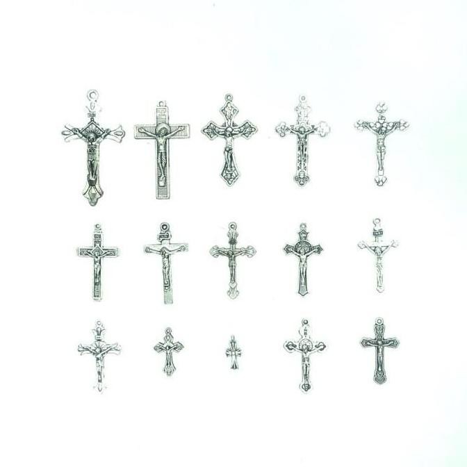 

Liontin Logam Salib Bahan Baku Accesories Rosario LS