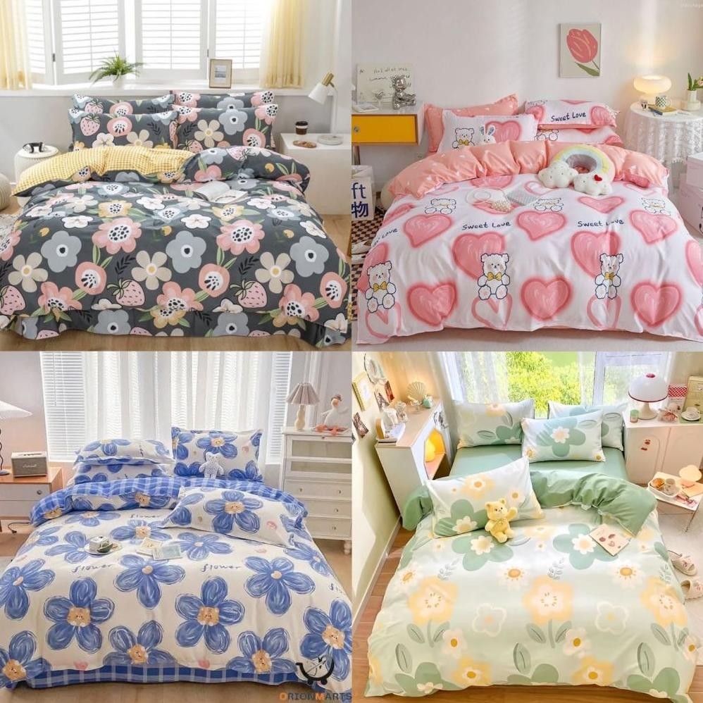 Part 3 / Sprei Aesthetic Homemade / Seprei Kotak Emily Delon / Sprei Polos Warna Hitam Romantic