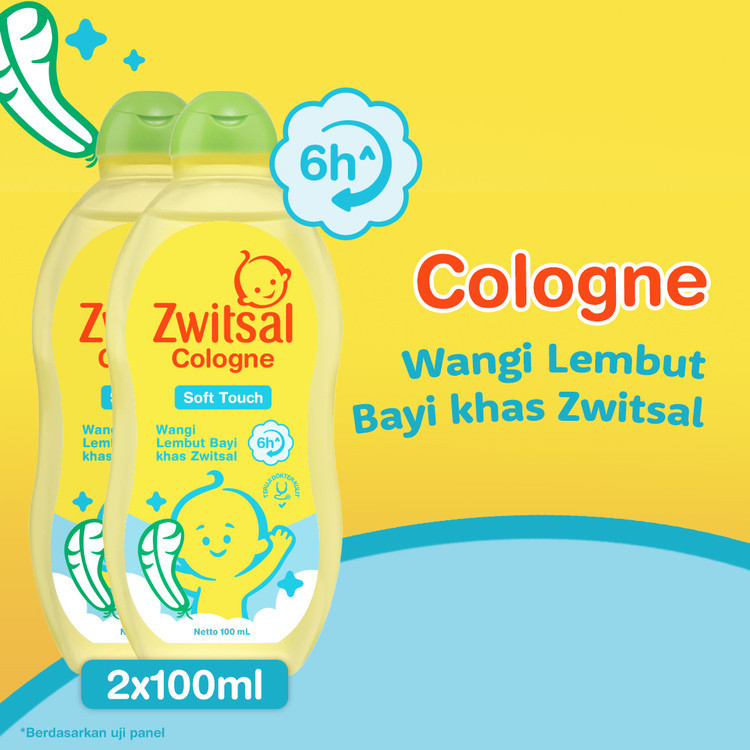 Zwitsal Baby Cologne Natural Soft Touch 100 ml Twin Pack x2