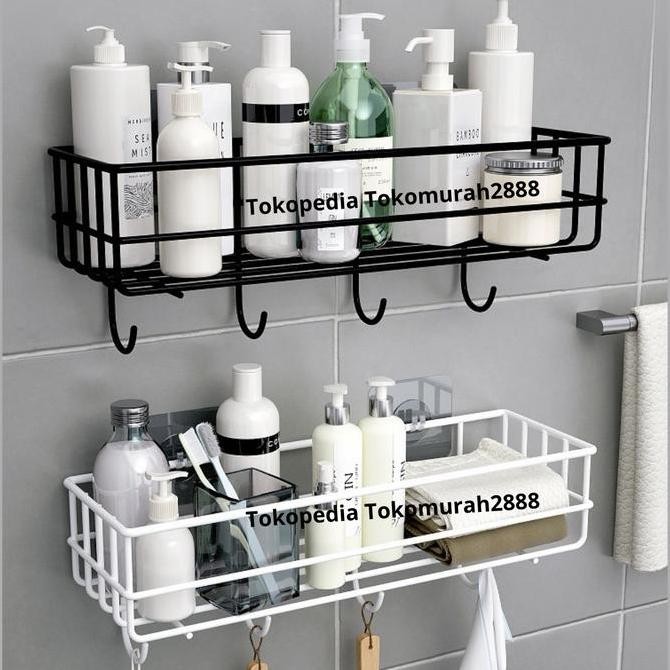 Rak Dapur/ Rak Kamar Mandi/ Rak Sudut Kamar Mandi Tempel Tanpa Paku