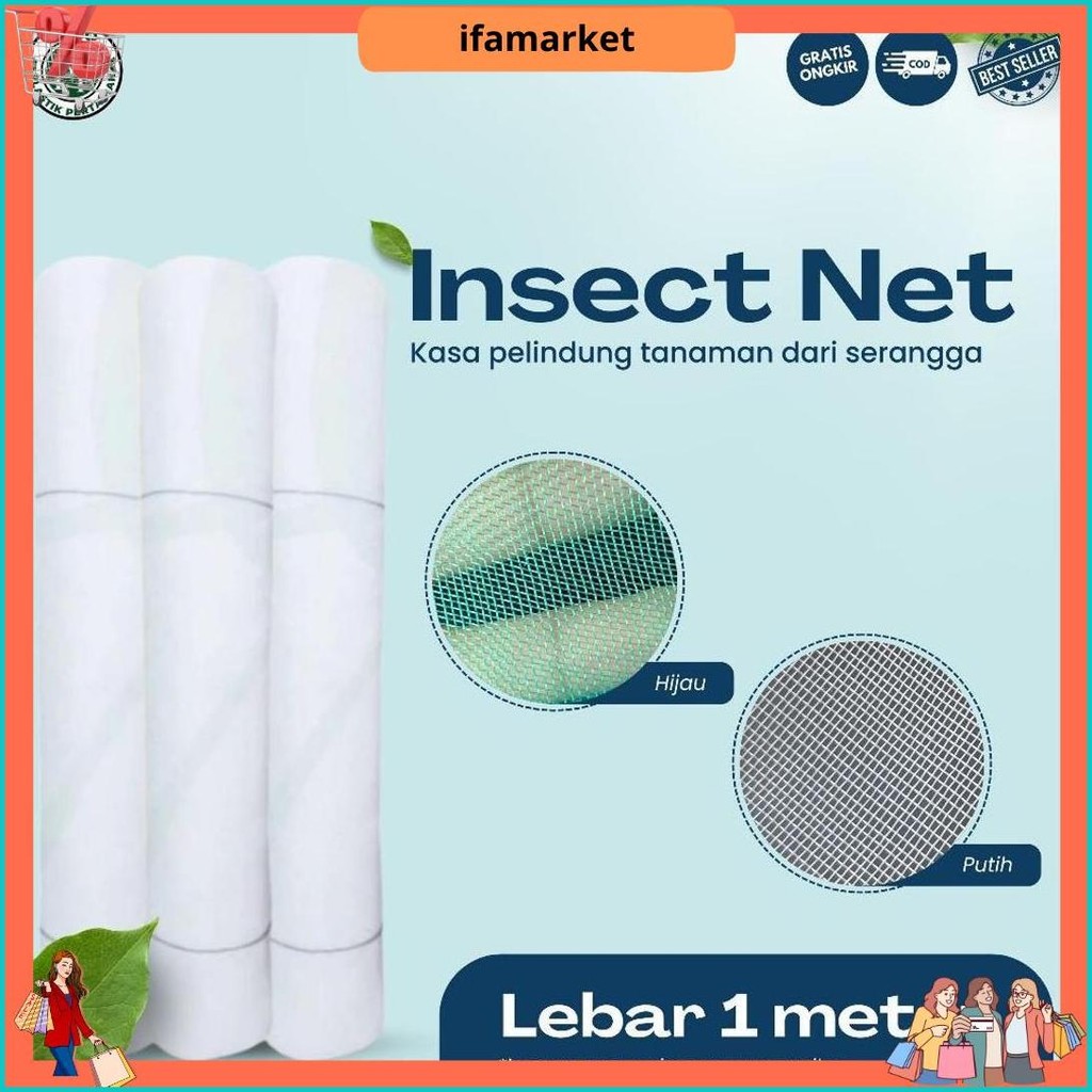 Insect Net Lebar 1 Meter - Jaring Penghalang Serangga Greenhouse - Jaring Kasa Insect Net Termurah B