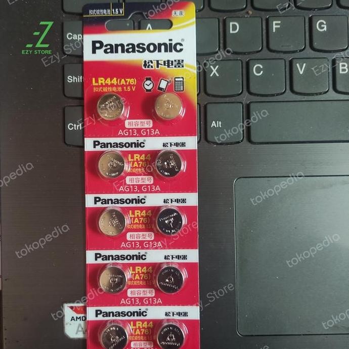 Baterai Panasonic LR44 Original Batrai LR 44 A76 AG13