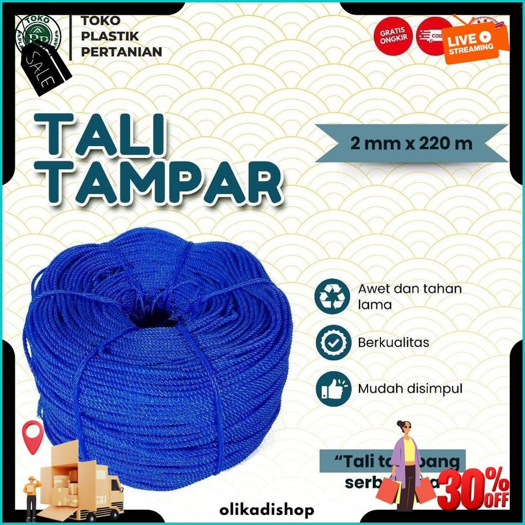 

Tali Tampar Ukuran 2Mm Panjang 220 Meter Cod