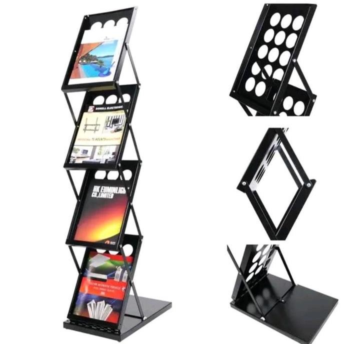 

TERBARU - Rak Brosur Besi Hitam Lipat 4 Susun 7 Susun Rak Brosur Besi