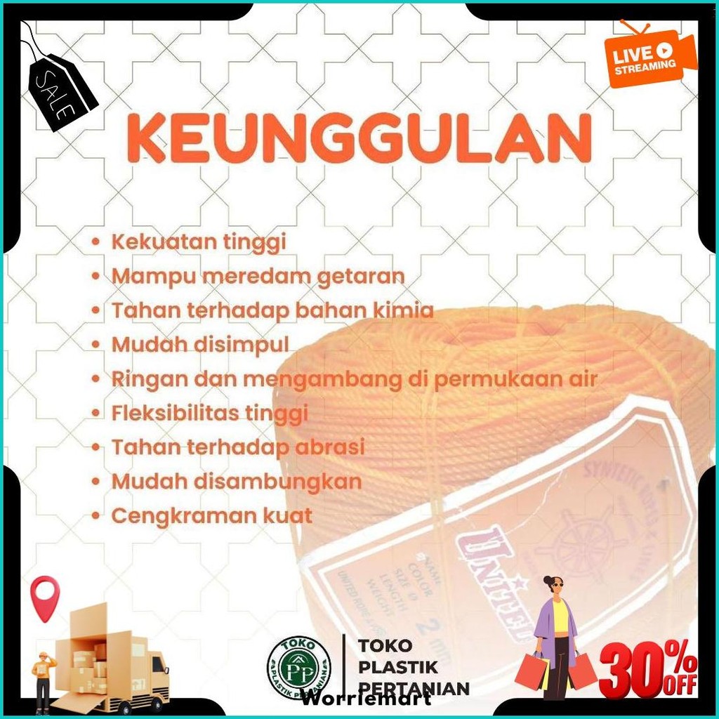 

Tali Tampar United Serbaguna Ukuran 2.5 Mm 1 Roll / Panjang 220 Meter Gratis Ongkir