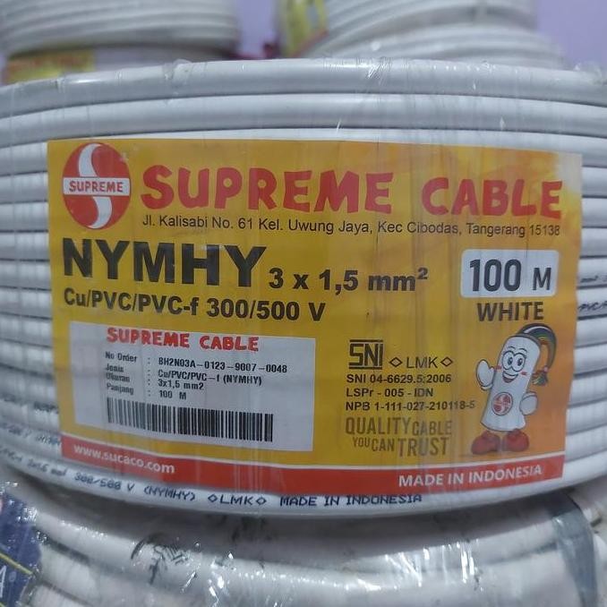 TERBARU - kabel nymhy 3x1,5 supreme 100m serabut