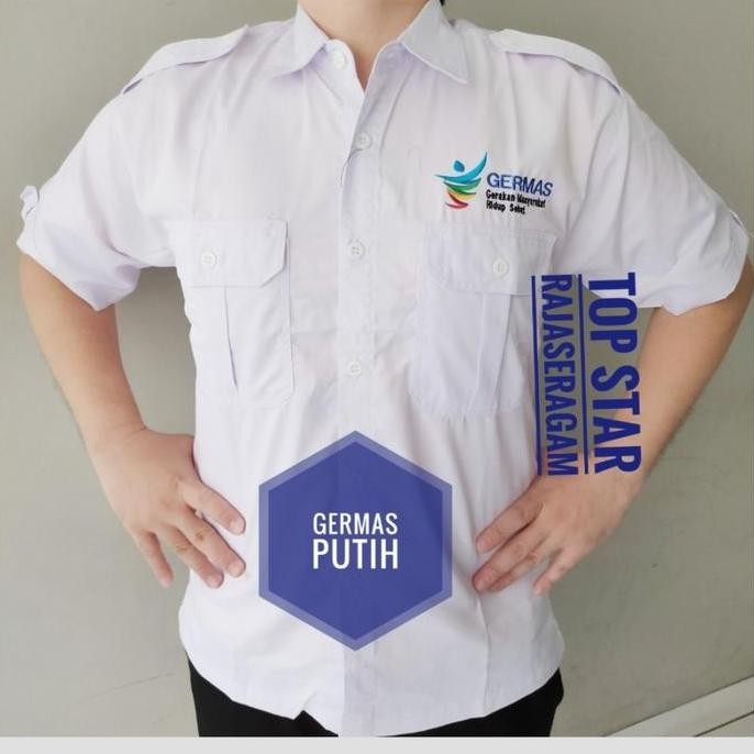 SERAGAM KEMEJA BAJU GERMAS PUTIH GERAKAN MASYARAKAT SEHAT