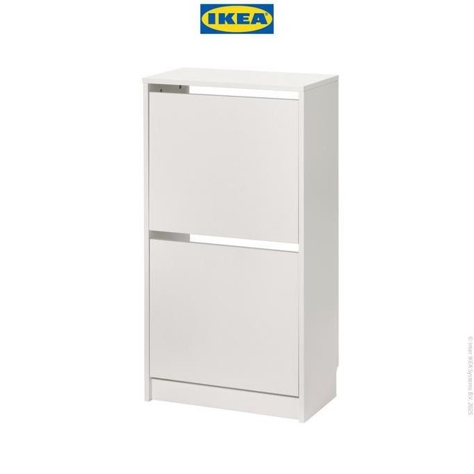 IKEA BISSA Rak Kabinet Sepatu Dengan 2 Kompartmen 49x28x93 cm   Furniture Lemari Plastik