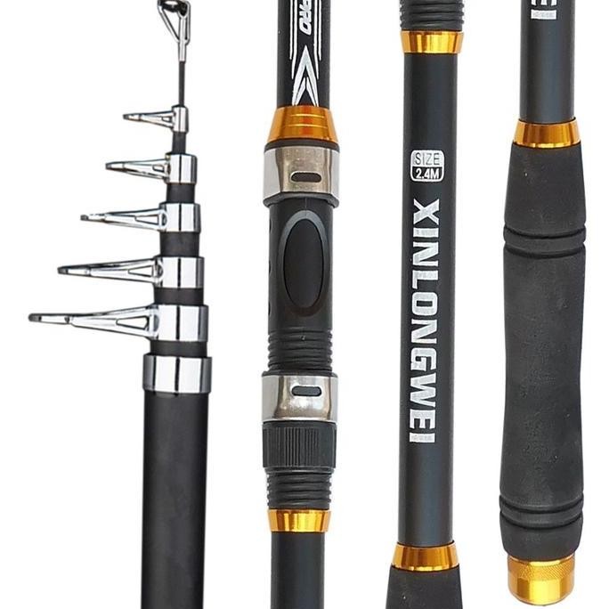 Set Pancing Daiwa Komplit | Telescopic Fishing Rod 2.1-3.6m + Reel 1000-7000 + Senar 100m + Umpan | 