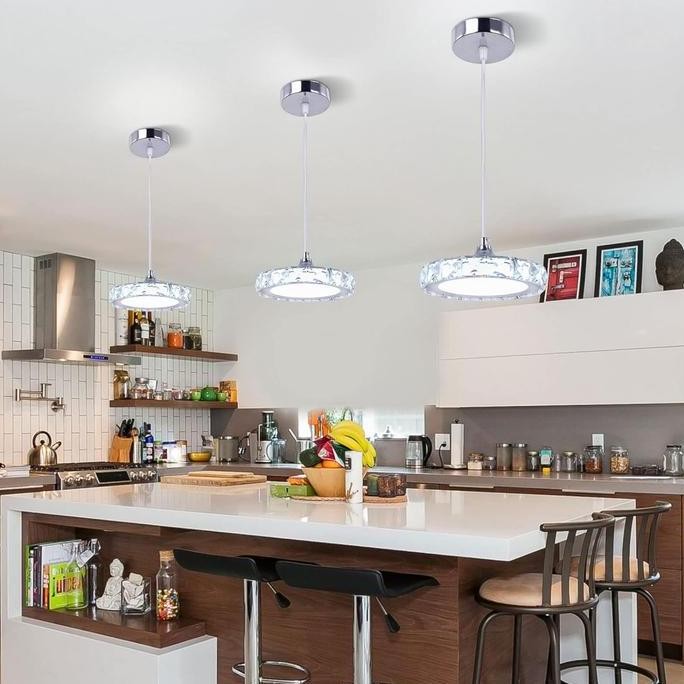 Lampu Gantung Kristal Led Minimalis Bulat Mini Lampu Hias Gantung Lampu Gantung Kamar Tidur Lampu Ga