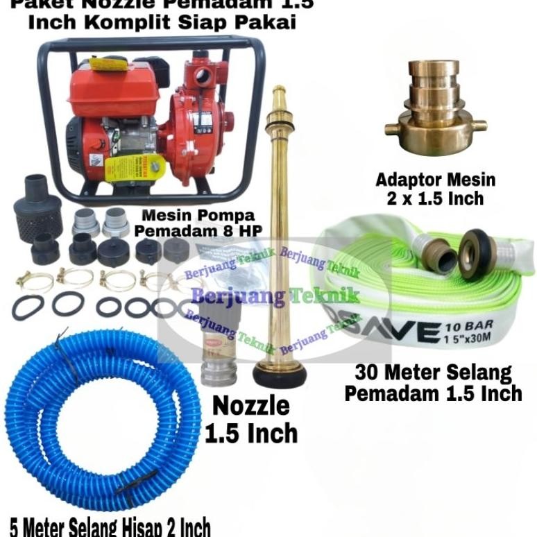 Paket Nozzle Pemadam 1.5 Inch komplit Siap Pakai || Paket Jet Nozzle Sprayer Pemadam