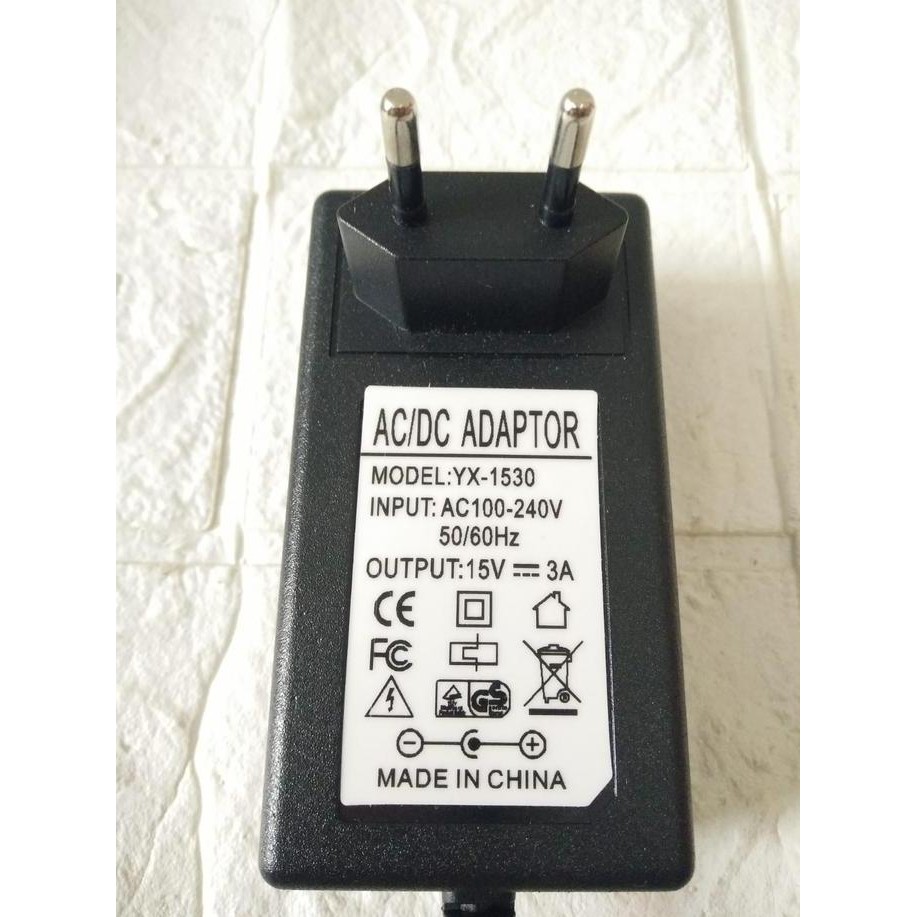 AC DC ADAPTOR 15V 3A MODEL YX-1530 ( ORIGINAL ) ASLI