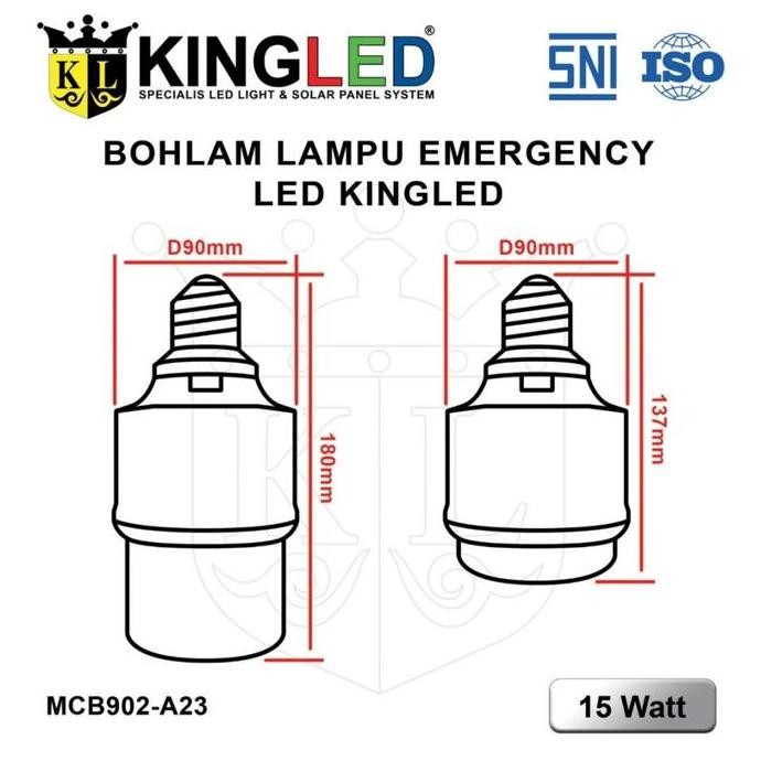 Kingled Bulb Lampu Led Emergency 15Watt Acdc Led Bulb Emergency 15Watt Ac/Dc