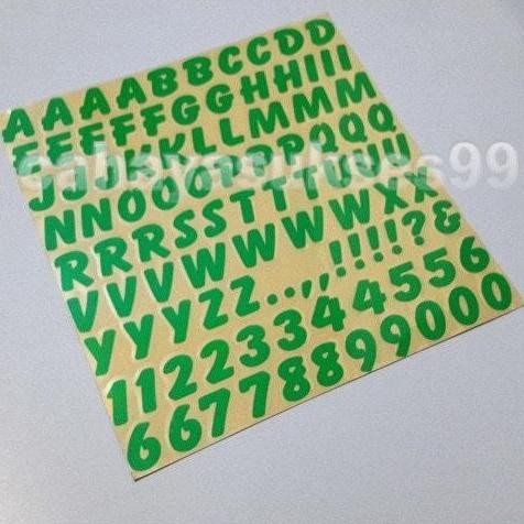 Ready  Sticker Cutting MOTOR Alphabet Abjad hijau Font Miring Huruf Besar NEW