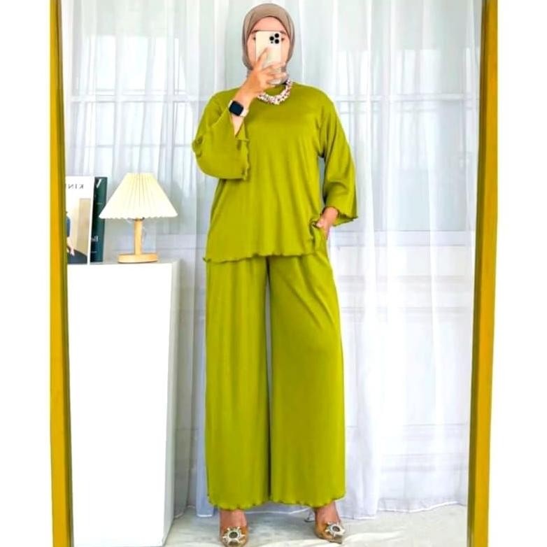 Hemat Rt-69 Set Knit Rib Premium /One Set Wanita Kekinian /Setelan Wanita Kekinian /Setelan Cewek /S