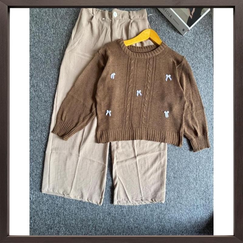 Terbaik One set setelan wanita remaja sweater celana panjang kulot sweater rajut NTC-10