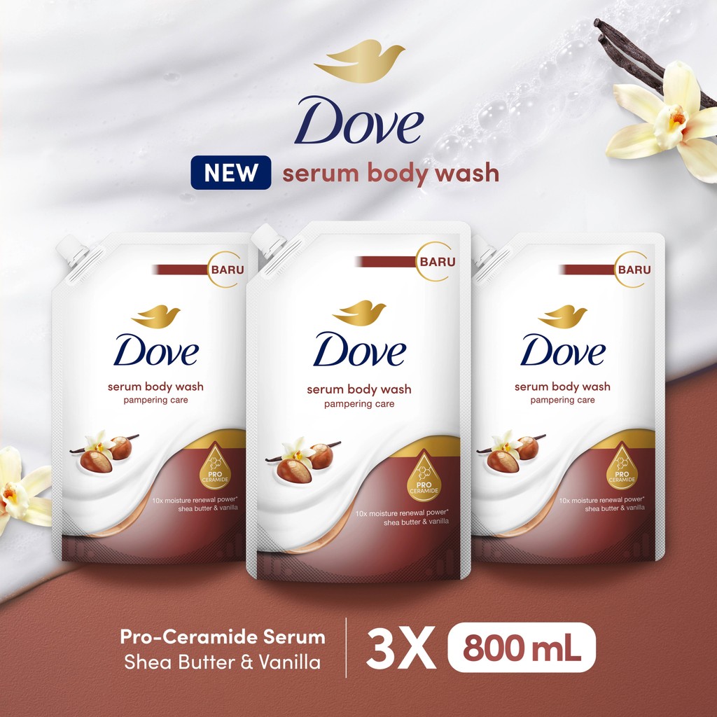 Dove Serum Body Wash Pro-Ceramide - Pampering Care 800ml Triplepack (x3)
