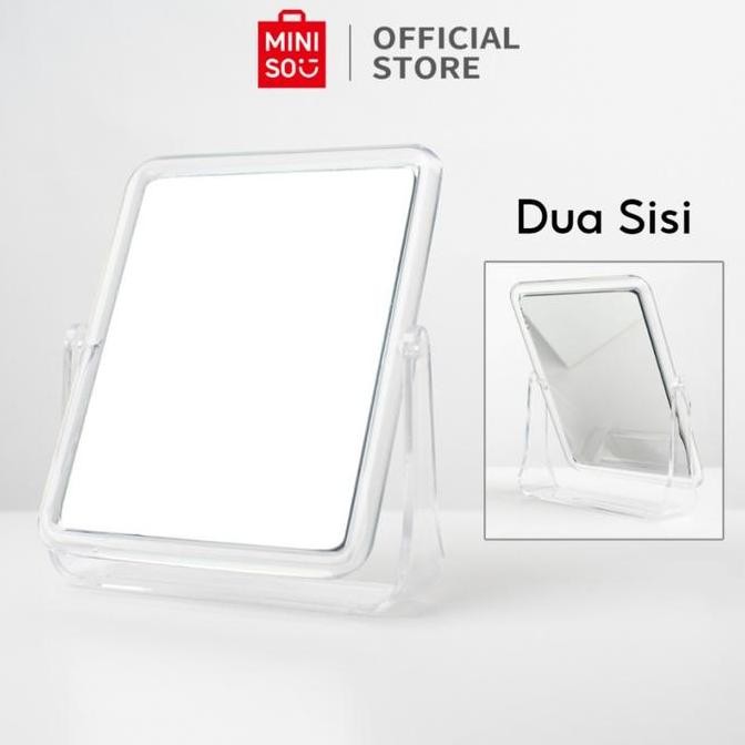 MINISO Cermin Makeup Dua Sisi Mirror Meja Double Side Kaca Bulat Dan Kotak Cermin Rias CO
