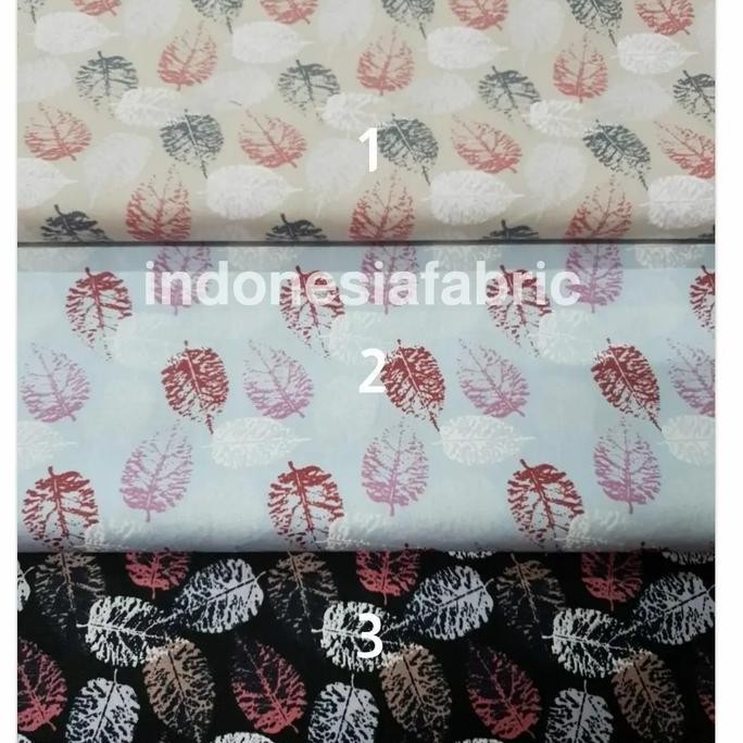 KAIN KATUN JEPANG TOKAI SENKO MOTIF DAUN SHISO