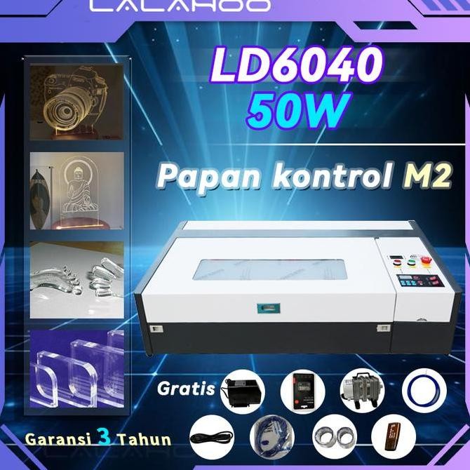 MESIN LASER CO2  6040 CONTROLLER50W M2 MESIN LASER WITH LASER  UNTUK CUTTING DAN GRAFIR DAPAT MEMOTO