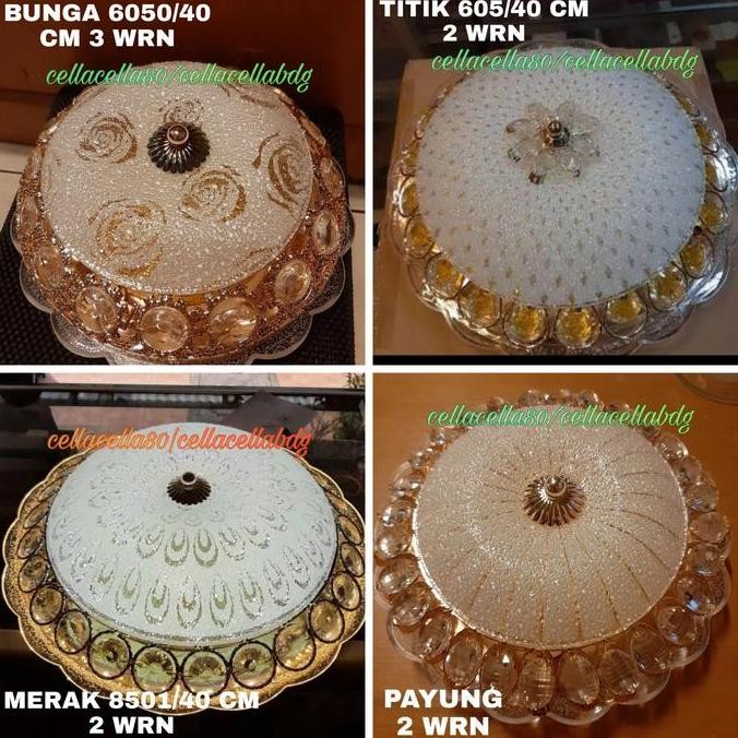 LAMPU PLAFON KRISTAL 40 CM + LED / LAMPU PLAFON / LAMPU HIAS