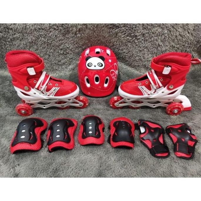 Sepatu Roda Anak Perempuan Lengkap Deker dan Helm
