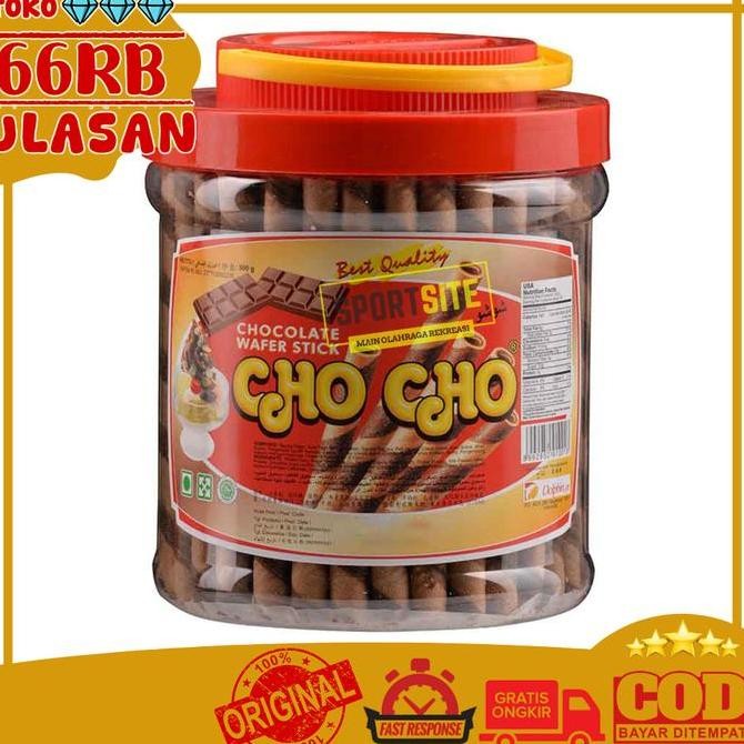 

Cho Cho Wafer Stick Roll Chocolate 500gr Makanan Ringan Astor Wafer Toples