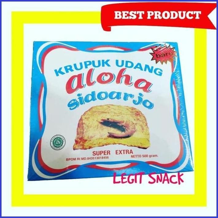 

KRUPUK UDANG ALOHA SIDOARJO ASLI / KERUPUL ALOHA MENTAH KOTAK BOX BIRU