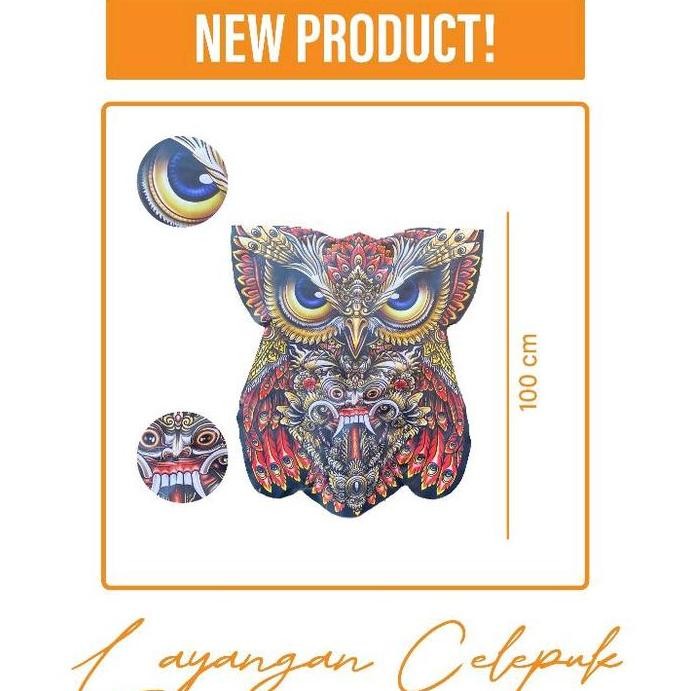 Layangan Celepuk 1 Meter - Layangan Burung Hantu - Layangan Bali - Layangan Owl Kain