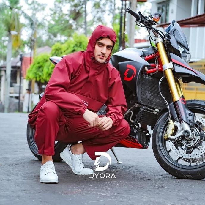 Raincoat DYORA Aussie Series Red / Jas Hujan Pria Wanita Dewasa DYORA