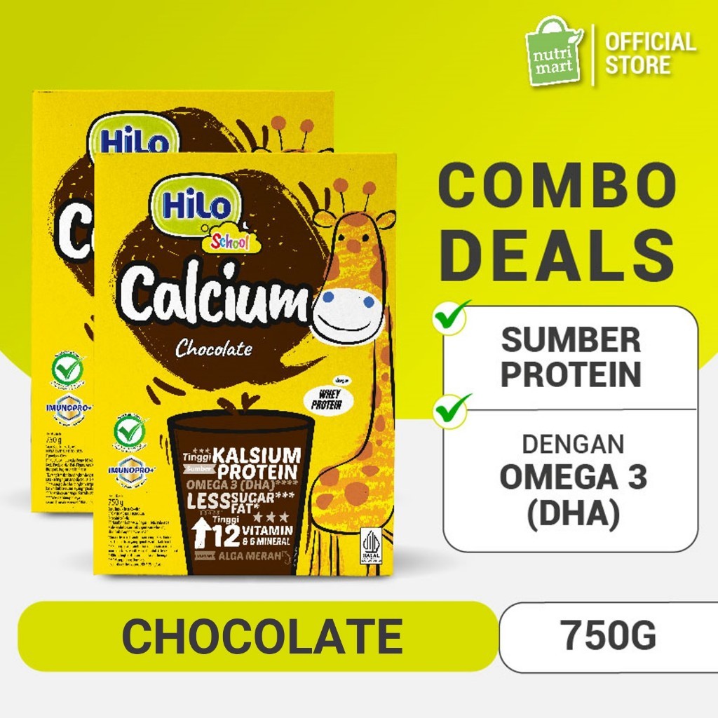 

Twin Pack - HiLo School Chocolate 750gr - Susu Tinggi Kalsium Rendah Lemak