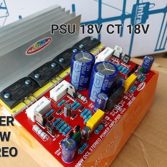 POWER AMPLI AMPLIFIER STEREO 300W SANKEN HANAYA MONSTAR DMS055 DMS 055 + POWER SUPPLY ELKO ELCO DIOD