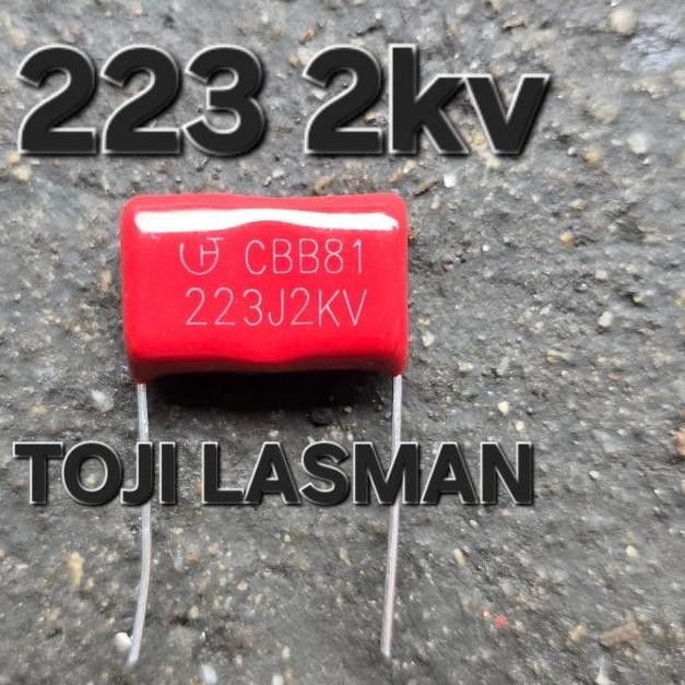 ( 223 2000V ) 223J2KV CBB81 223J2000V CAPASITOR KAPASITOR MYLAR MILAR COKLAT MERAH TEGANGAN TINGGI 2