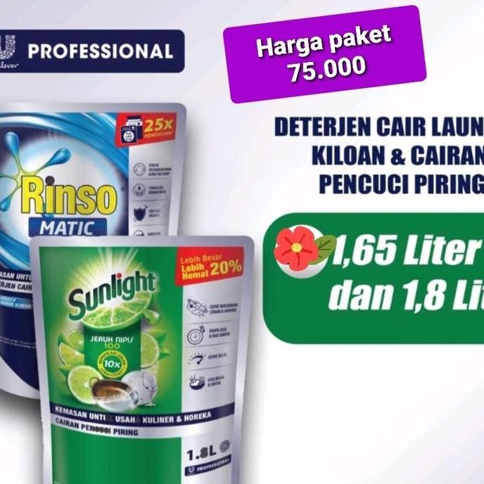 Ready Stock Rinso 1650 ml + Sunlight 1800. Harga Promo..