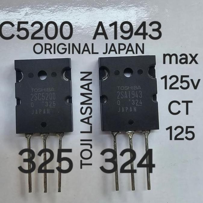 C5200 A1943 LOT 313 308 100% ORIGINAL JAPAN JEPANG 2SC C 5200  ORI