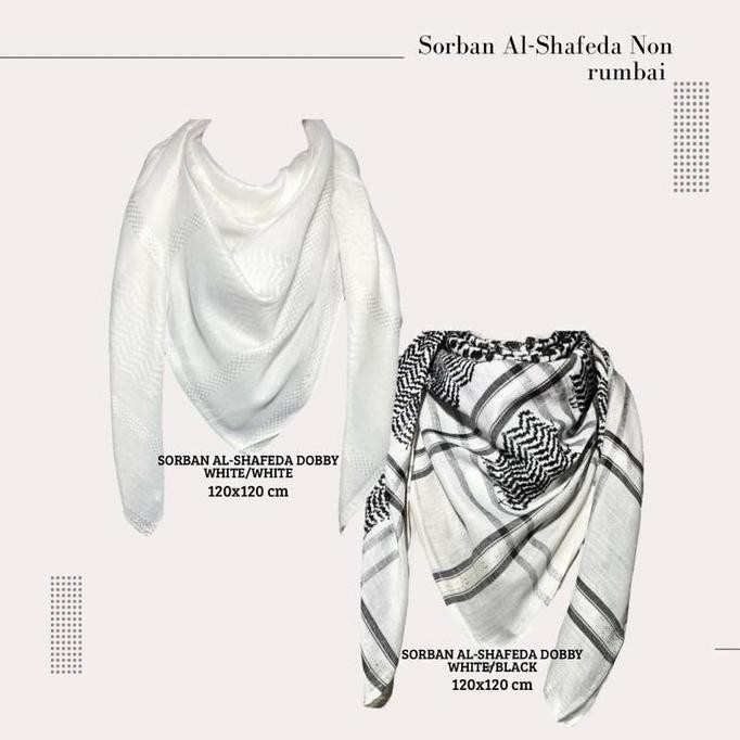 Sorban Palestine Non Rumbai / Sorban Arab/Sorban Dewasa & Anak Laki-Laki/Sorban Yasmagh Non rumbai