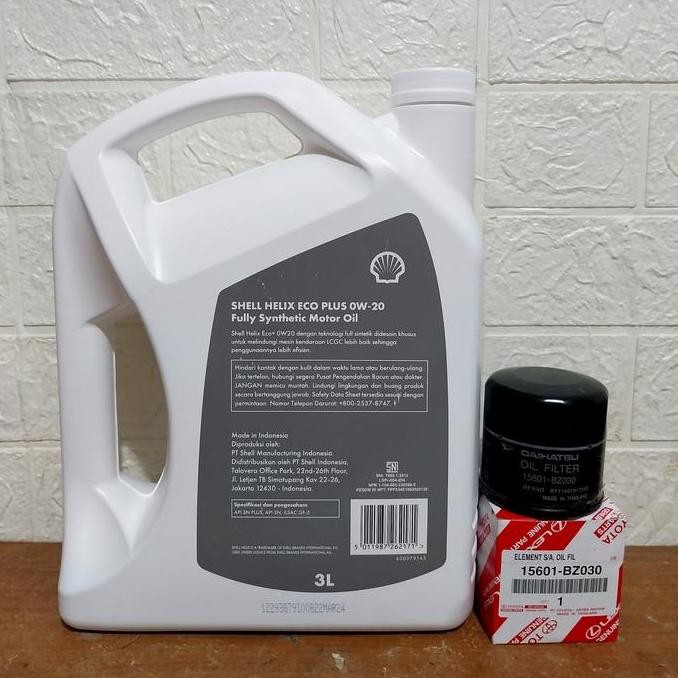 Ready Shell Paket Oli Helix Eco Plus 0W-20 3L + Filter Oli Khusus Mobil LCGC 1000-1200 CC Xenia Sigr