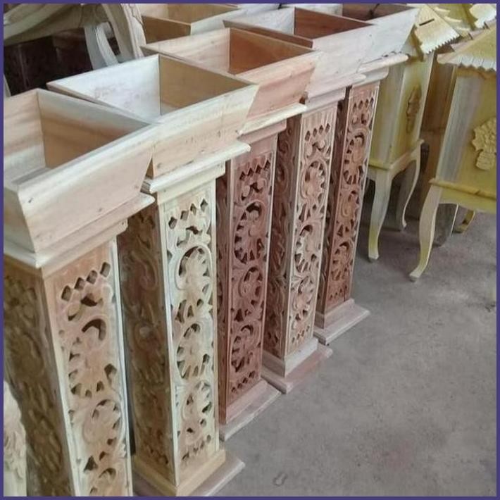 READY VAS_BUNGA_UKIRAN_KAYU_MENTAH_DEKORASI_PERNIKAHAN_POT_BUNGA STOCK TERBARU