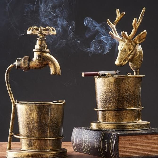 Iron Ashtray Classic Asbak Rokok Unik Dekorasi Meja Premium Allshop