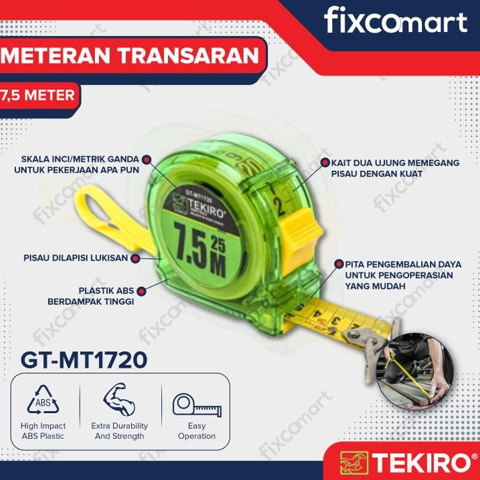 

Tekiro Meteran Transparan 7.5 m / Tekiro Meteran 7.5 m