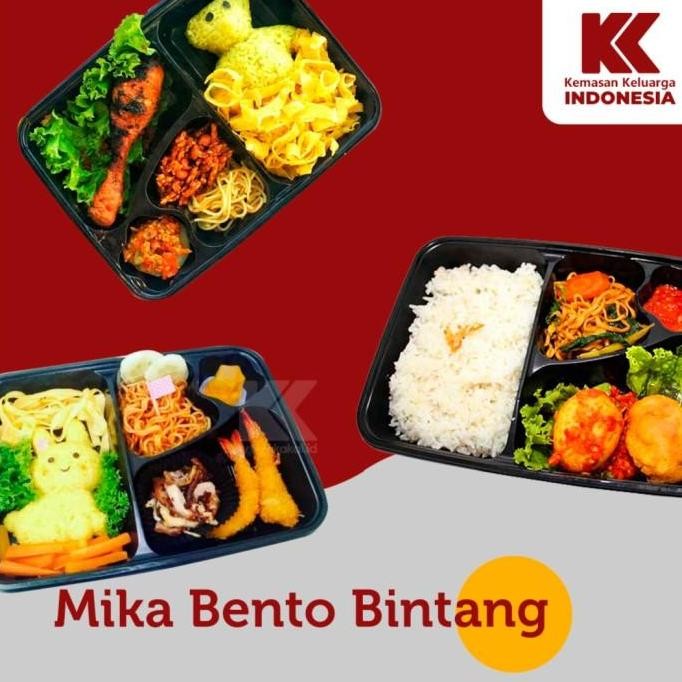 MIKA BENTO SEKAT BINTANG / MIKA BENTO SEKAT 4 / TRAY HOKBEN 50PCS