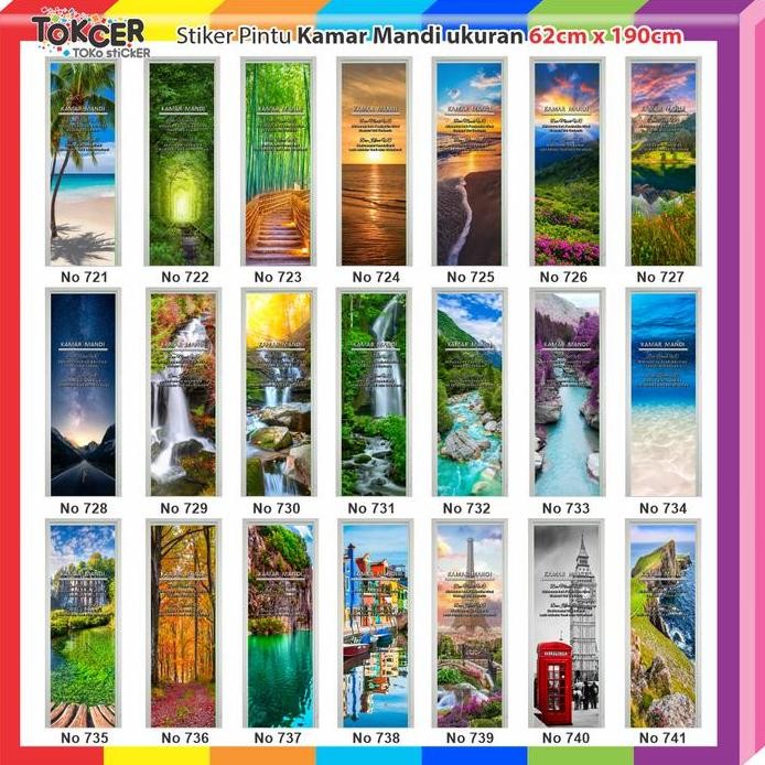 Terlaris Stiker Pintu Kamar Mandi Pemandangan Polos Atau +Doa Sticker
