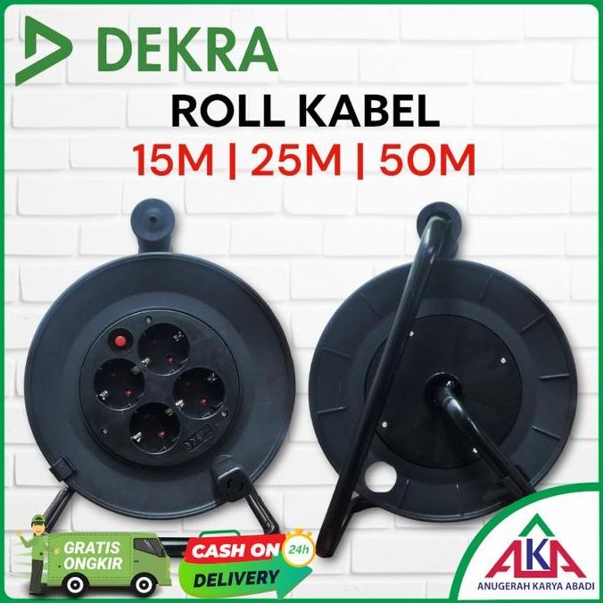 GULUNGAN ROL KABEL ROLL DEKRA 15M / 25M / 50M BRACKET PUTAR STOP KONTAK KLOSAN BOBIN TANPA KABEL ORI
