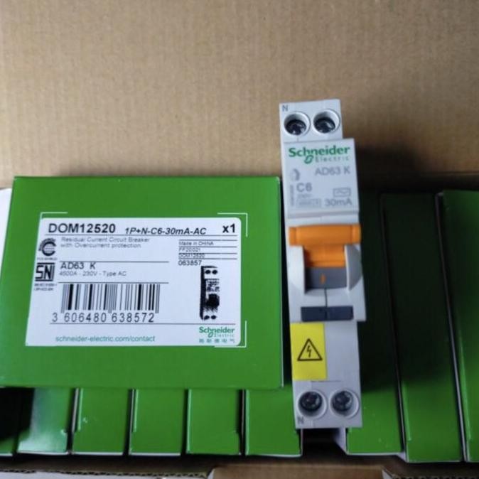 Promo SCHNEIDER ELCB RCBO 1 PHASE 6A-10A-16A 30Ma SCHNEIDER ORIGINAL COD